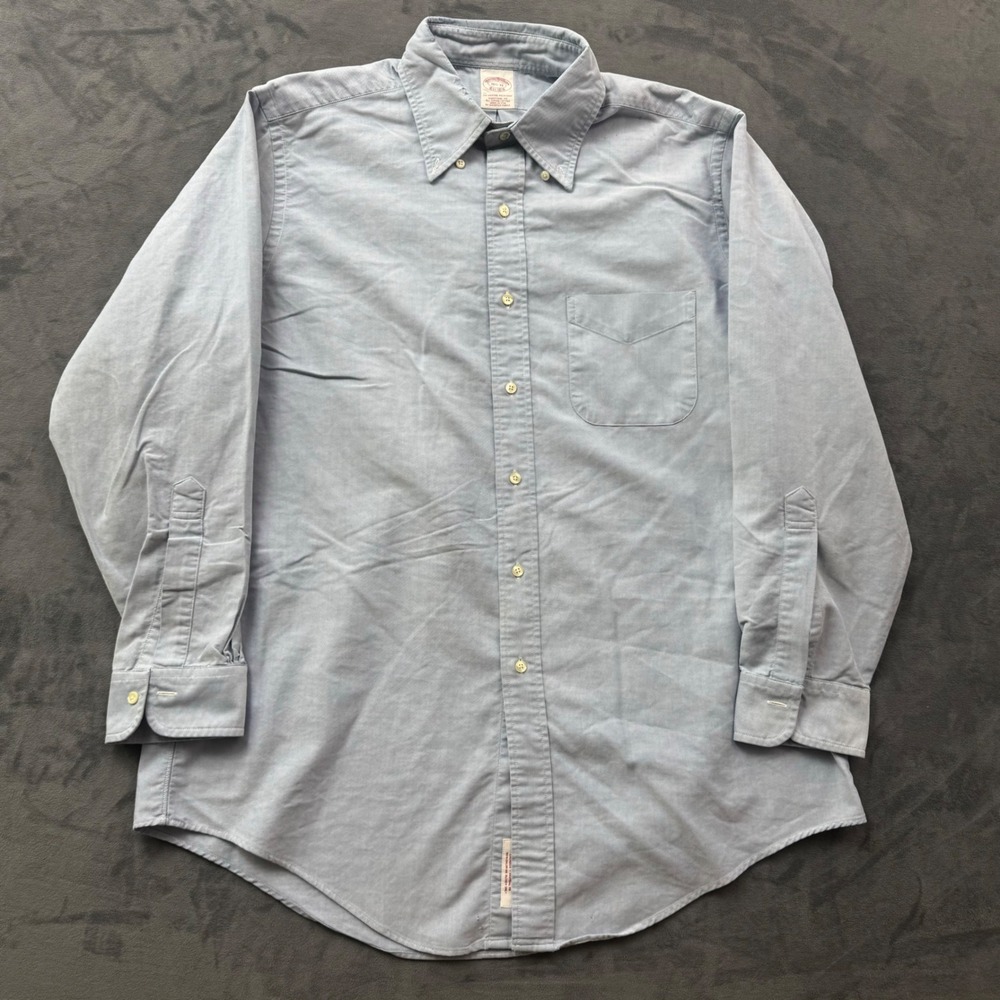 Brooks Brothers Traditional Fit Supima Cotton Oxford Shirt Blue 16.5-33 USA